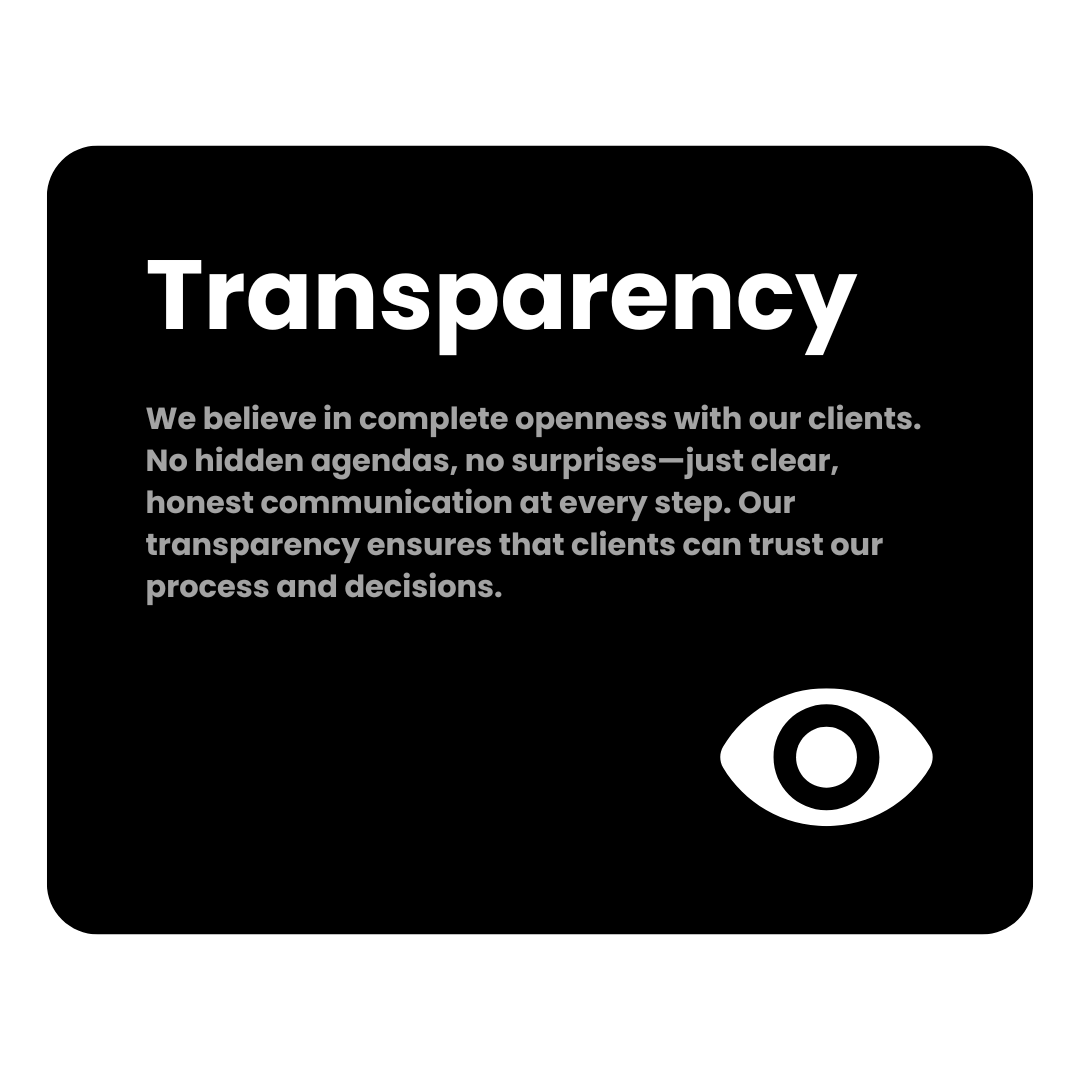 Leoaura's core value of transparency reflects our commitment to maintaining open and honest communication with our clients, ensuring every process and decision is clear and well-informed.